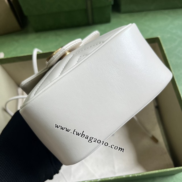 gucci專櫃2024新款原廠皮肩背女包手袋 古馳Marmont系列迷你水桶包 jcp1983